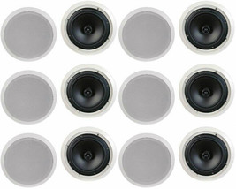 New (12) 6.5&quot; Ceiling In-Wall Speakers.Contractor Business Lot.Stereo.Flush.Set - £228.82 GBP