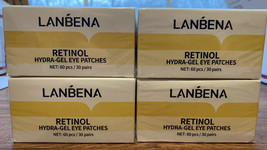 4 Boxes Lanbena Golden Retinol Hydra-gel Eye Patches 60 pcs/30 pairs exp 07/2026 - £30.50 GBP