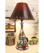 Southwestern Indian Teepee Hut Dreamcatcher Feathers Turquoise Rocks Tab... - €64,39 EUR
