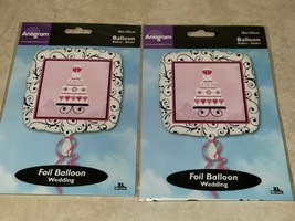 2 Foil Wedding Balloons 18&quot; by Anagram - $4.50