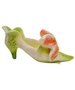 Orchid Fantasy Shoe Shaped Tealight Candle Holder Butterfly Green White ... - £7.48 GBP