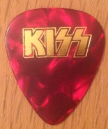Kiss Red Guitar Pick Gold Logo Rock Plectrum  - $6.83 CAD