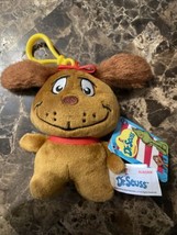 Aurora Dr. Seuss Grinch Soft Max Dog Keychain Clip 4&quot; Plush Stuffed Animal New - £9.32 GBP