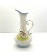 Vintage Ceramic Bud Vase KATO KOGEI Cat &amp; Kitten Small Shelf Desk Decora... - £9.45 GBP