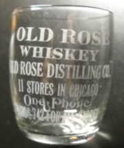 Old Rose Whiskey Shot Glass Clear Glass with Frosted Print 11 Stores in Chicago - £7.18 GBP