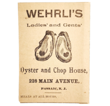 1895 Wehrli&#39;s Restaurant Victorian Advertisement Oyster Chop House Passa... - $19.99