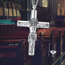 Cross Urn Necklace For Women Cremation Jewelry for Ashes, Sterling Silver Urn Ne - £89.42 GBP