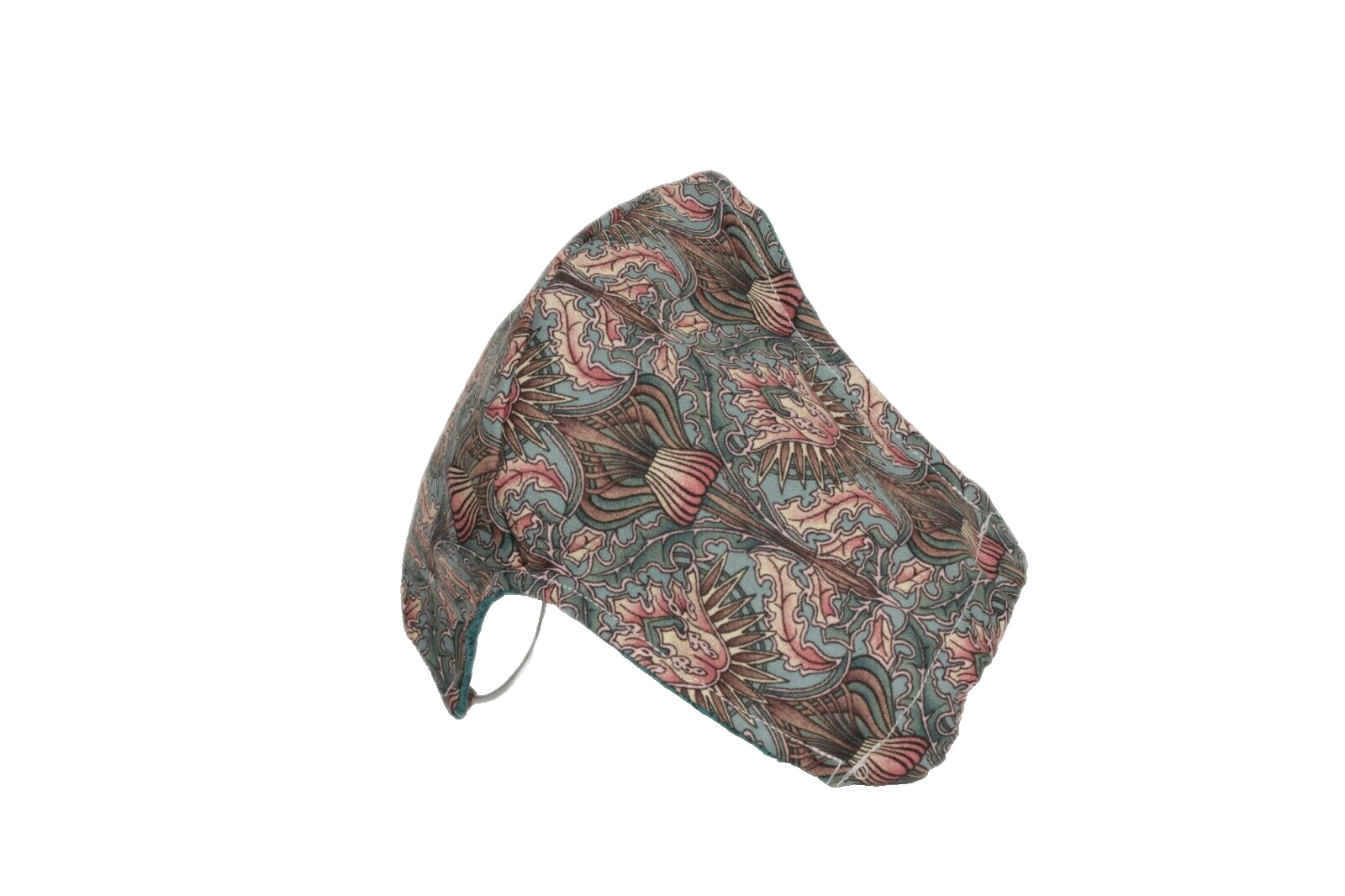 Green Floral  Theme Face Mask Handmade Filter Pocket Nose Wire Adult - $7.24