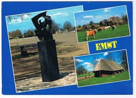 Holland Netherlands Postcard Emst Multi View Cows Sculpture Building - $1.44