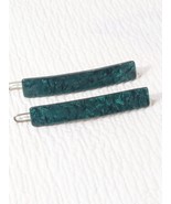 Vintage Emerald Green Barrette SET 2 Hair Clip marbled unique Made in Fr... - $23.23 CAD