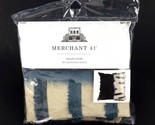 Merchant 41 Pillow Cover 18x18&quot; Half Beige Half Dark Blue New 2153609 - £14.89 GBP