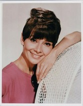 Audrey Hepburn smiling 1960&#39;s portrait in pink top holding sunglasses 8x10 photo - $9.50