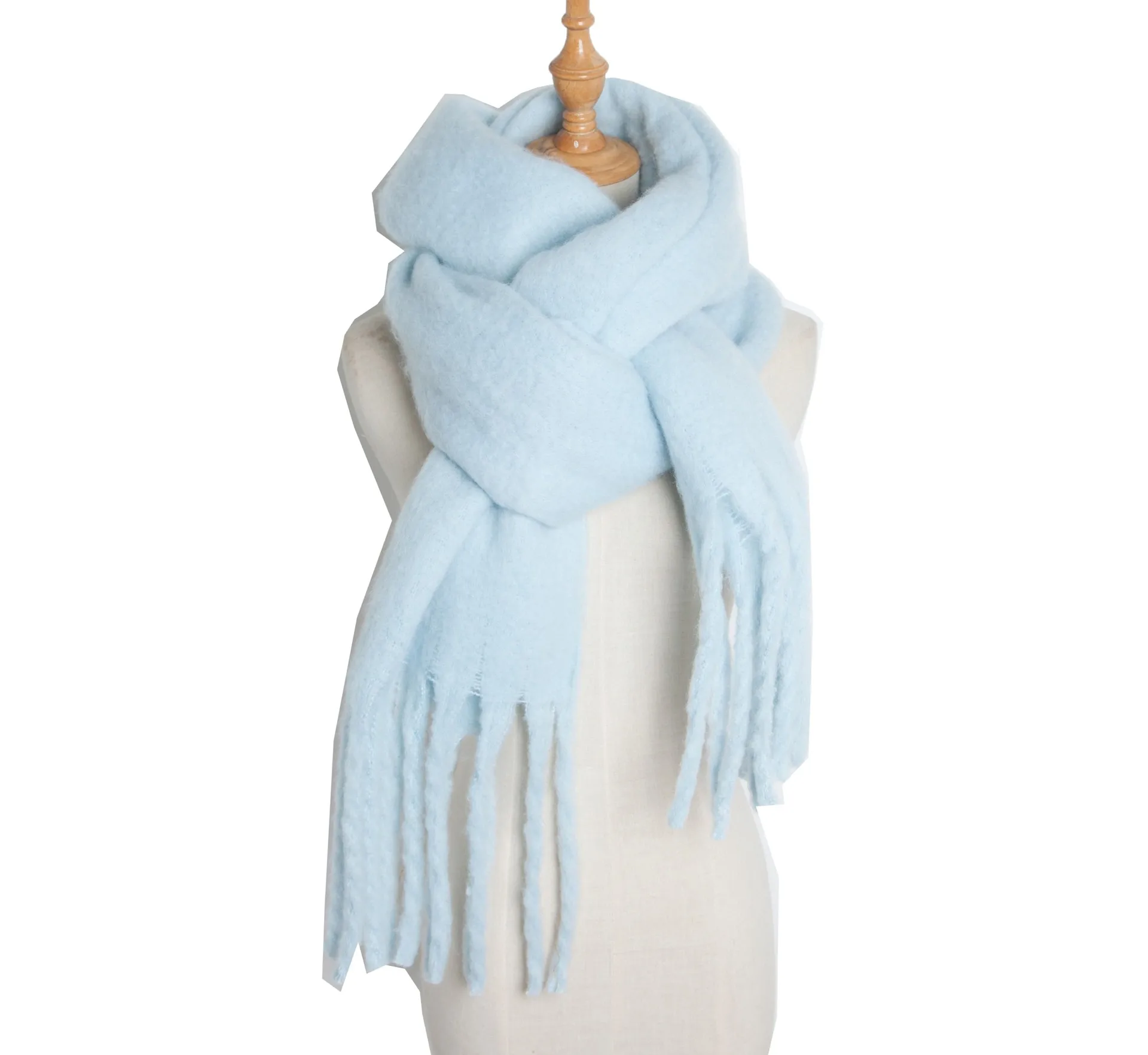 Luxury Winter Cashmere Scarf Women Warm Pashmina Shawl with Tassels (5) - $18.50