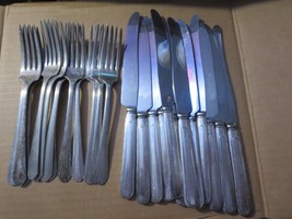 vintage Silverplate flatware 12 forks 12 knives marked Fashion Plate - $9.49