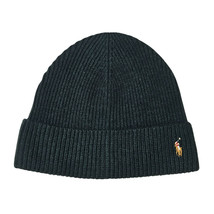 Polo Ralph Lauren Hat Beanie College Green Polo Player Cuffed Wool Blend... - £59.71 GBP