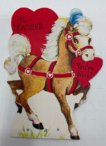 Valentines Day Vintage Greeting Card For Teacher Hallmark Show Pony Hors... - £3.54 GBP