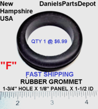 Rubber Grommet 1-3/4&quot; Hole X 1/8&quot; Panel 1-1/2&quot; Inside Diameter Buna Gasket Seal - £5.55 GBP