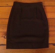 Vintage Giorgio Armani Dark Brown 100% Wool Womens Pencil Skirt Italy 25... - $79.99
