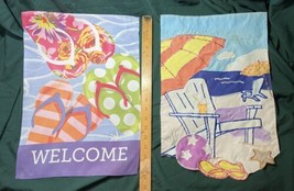 2 Summer Themed Garden Flag 2 Sided Approximately 18&quot; X 12.5&quot; - $5.00