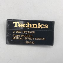 Vintage Technics SB-A52 Altavoz Placa Emblema Insignia - $41.35