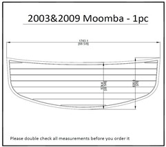 2003&amp;2009 Moomba - 1pc- 68 Swim Platform Pad 6mm Boat EVA Teak Decking 1/4&quot; 6mm - £181.64 GBP