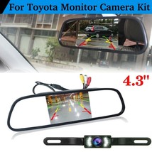 For Toyota Car Mirror Monitor Backup Rear View Parking Reverse Camera Waterproof - £42.45 GBP