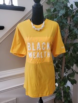 Swarthy Mystic Women&#39;s Yellow 100% Cotton Crew Neck Black Wealth T Shirt... - £23.90 GBP