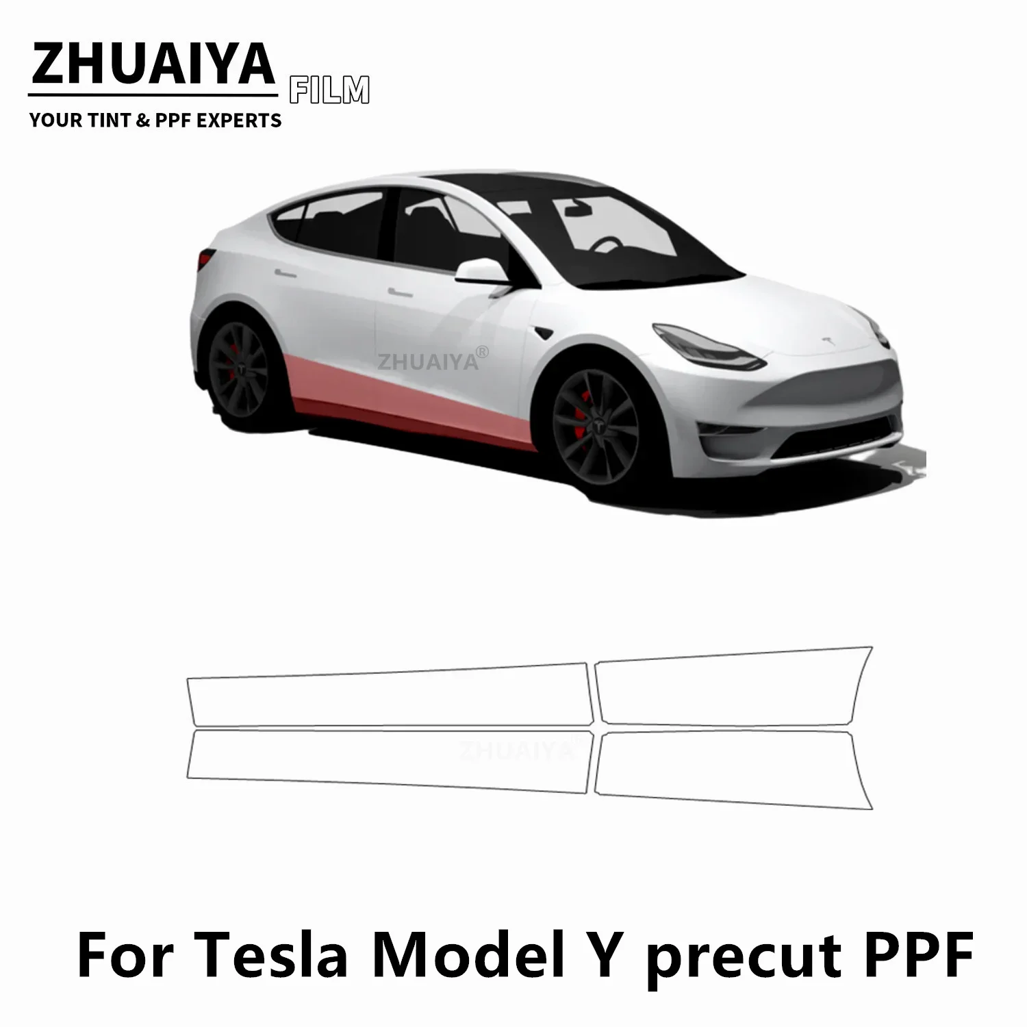 2020-2024 For Tesla Model Y Rocker Panel PPF Paint Protection Film 8mil car body - £23.29 GBP+
