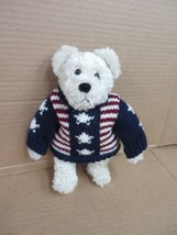 NOS Boyds Bears Ethan 917322 Red White And Blue Knitted Sweater Plush B74 H - £17.51 GBP