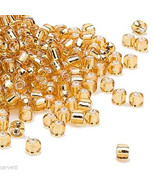 Transparent Golden Amber Silver Lined Glass Size 6/0 Seed Beads 400+/- E... - £1.10 GBP