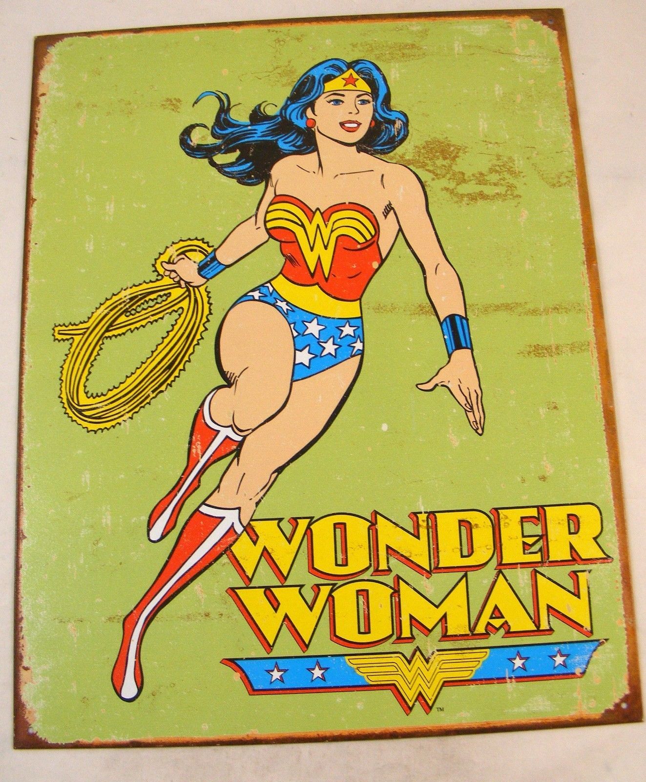 Wonder Woman Retro Tin Superhero Sign -  Kids Bedroom - Man Cave - $7.12
