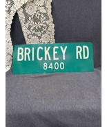 Vintage Retired Street Sign Green &amp; White 24” Brickey RD 8400 Single Sided - £17.20 GBP