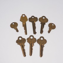 Lot of 8 Brass Padlock Deadbolt Door Lock Keys Eagle etc - £34.12 GBP