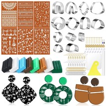 Boho Polymer Clay Earring Making Kit 6 Colors Clay 14Pcs Clay Earring Cutters 6P - £31.93 GBP