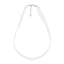 Trendy and Chic Lilac Ribbon Choker Necklace with Sterling Silver Clasp - £7.83 GBP