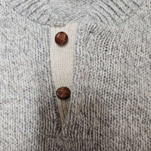 Vintage Boathouse Row Sweater Mens Size L Beige Wool Blend Fisherman USA Grandpa Item image 6