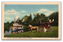 Suwanee Steamer Greenfield Village Dearborn Michigan MI UNP Linen Postcard S8 - £2.19 GBP