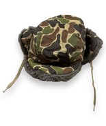 Vintage Browning Down Trapper Hat, Duck Hunting Camo, Fur Ear Flaps - £19.45 GBP