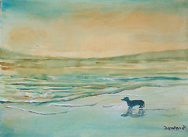 ORIGINAL ACEO Dog Art Seascape Print -: rdoward fine art - £4.74 GBP