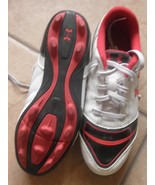 childrens youth soccer cleats under armour size 3.5 white black red - $463.80 MXN