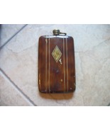 antique metal flask brown with attached screw on lid - €32,89 EUR