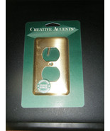 Creative Accents Brushed Brass Steel Double Outlet Wall Plate Cover #2BB108 - £6.54 GBP