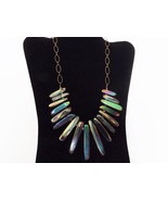 One of a kind necklace and errings set - natural rainbow plated agate  - $45.00