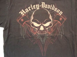 Harley Davidson Motorcycles Skulls Yankey Bristol Black Cotton T Shirt S... - $24.50