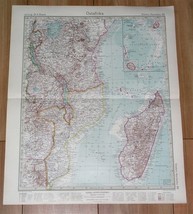 1927 VINTAGE MAP OF MOZAMBIQUE MADAGASCAR TANZANIA TANGANYIKA REUNION AF... - $26.53