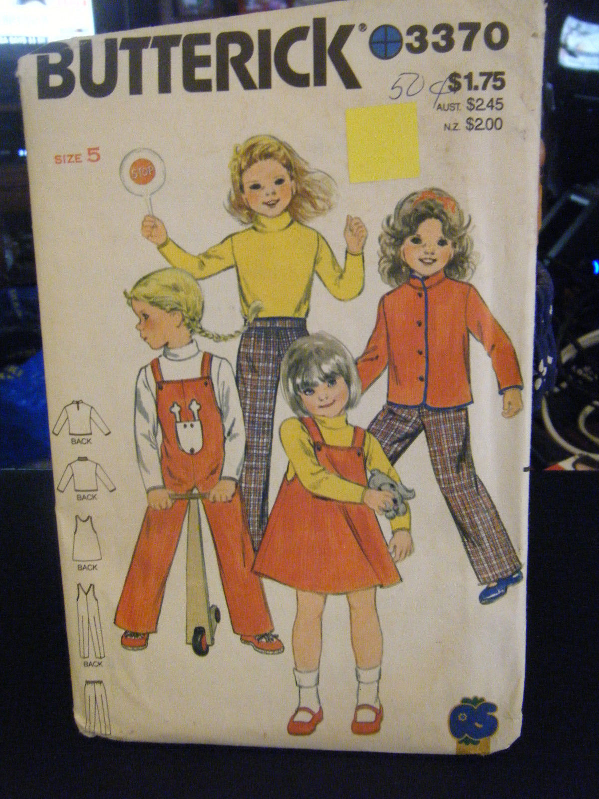 Butterick 3370 Unlined Jacket, Jumper, Overalls, Top & Pants Pattern - Size 5 - $9.60