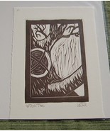 Nancy Drew inspired linocut print Witch Tree (brown ink) - $10.00