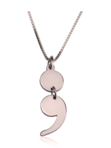 Semicolon Necklace: Sterling Silver, 24K Gold, Rose Gold - £71.93 GBP