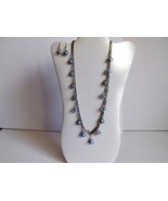 Handmade genuine blue lace agate necklace and earrings set one of a kind  - $856.58 MXN