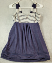 Lululemon Tank Top With Bra Womens Size 6 Purple White Striped Knit Sleeveless - £11.33 GBP
